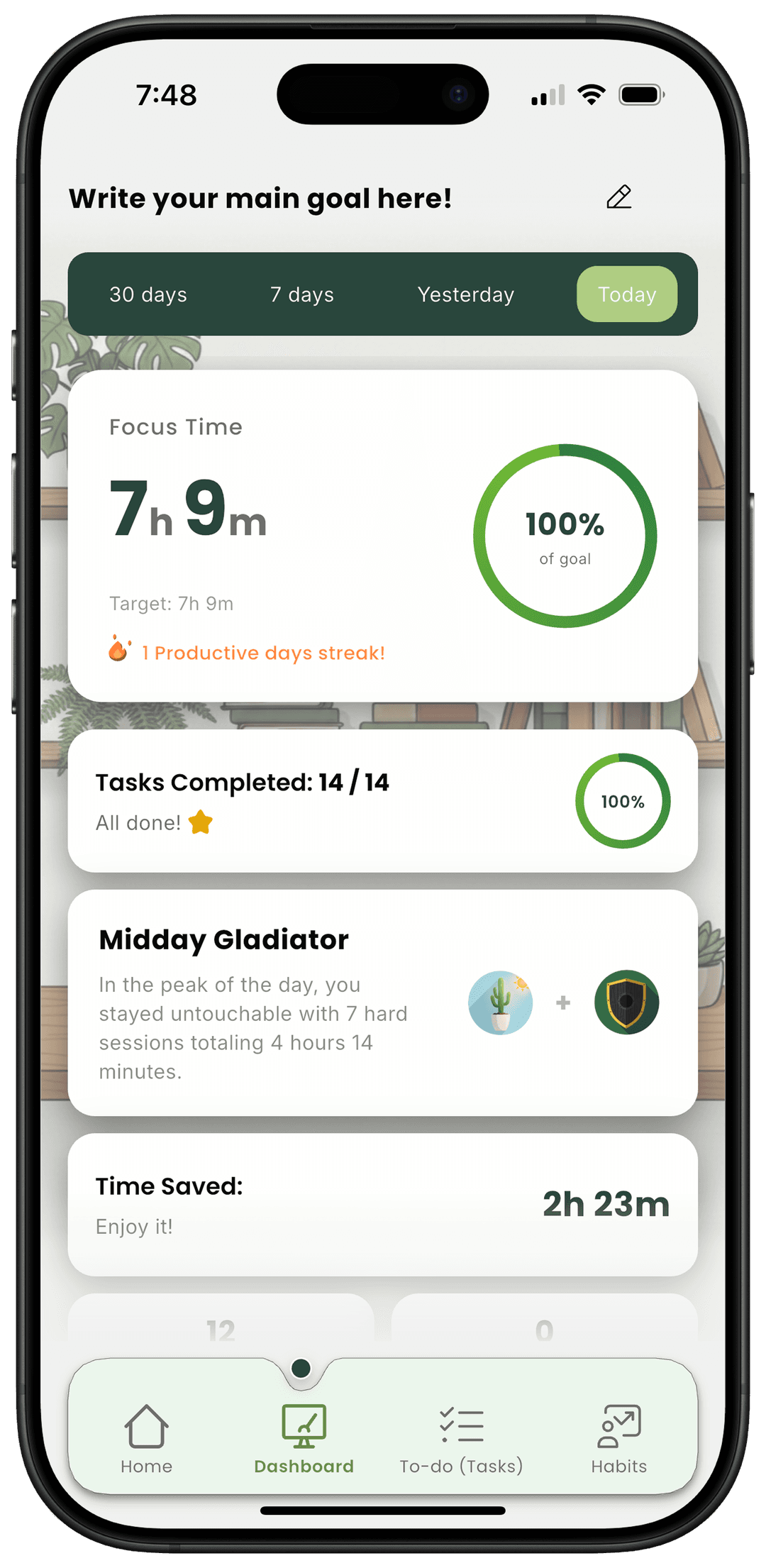 Dashboard & Progress screenshot